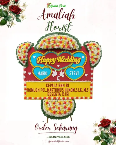 Karangan Papan Bunga Pernikahan di Kedungringin